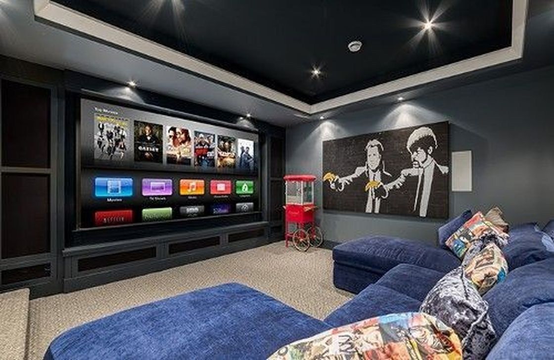 Cinema room design in basement